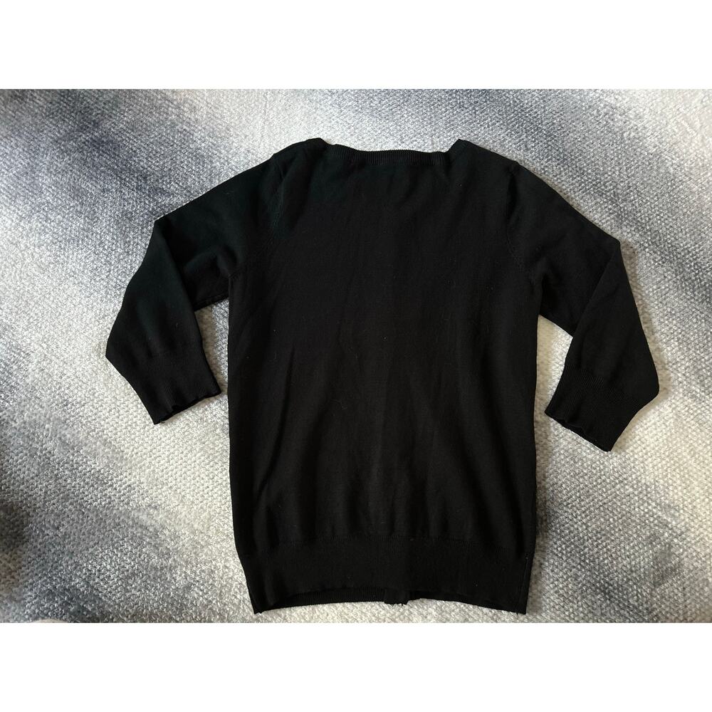 Cyrus Classic Gold Button Up Crewneck Black Cardigan Size Small Office Business - Picture 2 of 4